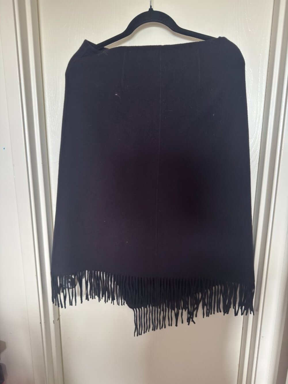 COS Black Fringed Wool Midi Wrap Skirt Size 8 - Picture 3 of 5